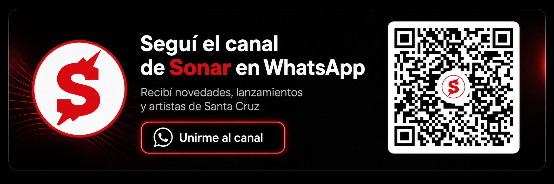 Código QR para unirse al canal oficial de Sonar en WhatsApp